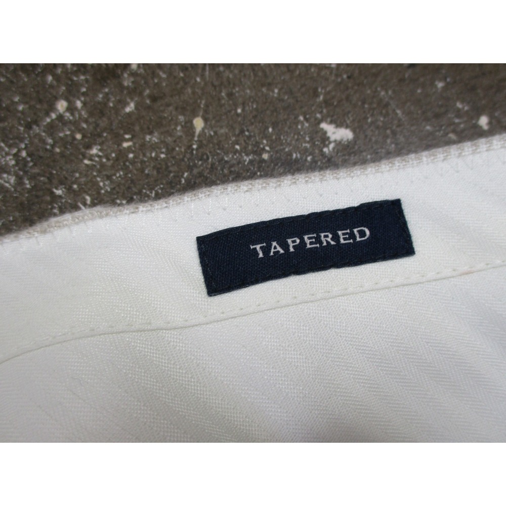 J Crew Thompson Pants Mens 36x32 Beige Tapered 100% Linen Dress Slacks Formal - Picture 4 of 16
